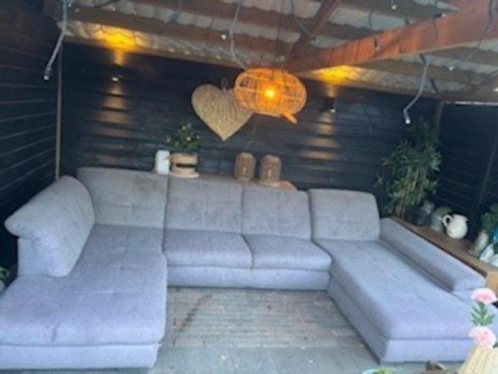 Grote Bank - Grijs U-vorm, Huis en Inrichting, Banken | Bankstellen, Gebruikt, Hoekbank, Vierpersoons of meer, 200 tot 250 cm