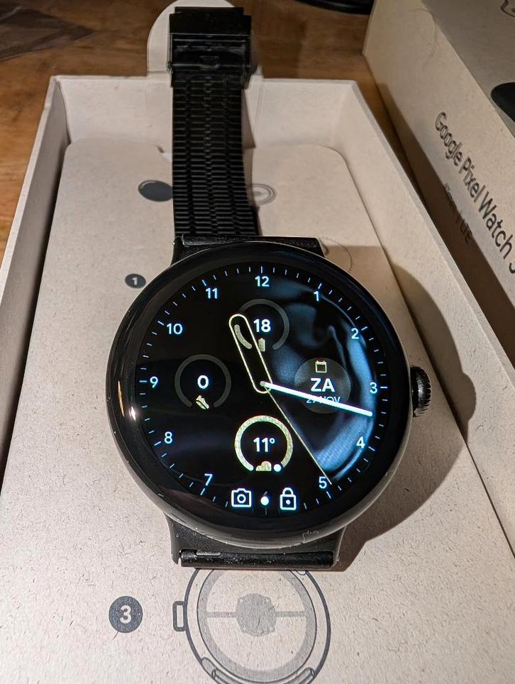 Google Pixel Watch 3 41mm LTE, Sieraden, Tassen en Uiterlijk, Smartwatches, Zo goed als nieuw, Android, Zwart, Afstand, Calorieverbanding