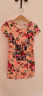 Jurk Meow or never POES roze met bloemen maat 98 104 NIEUW !, Ophalen of Verzenden, Nieuw, Meisje, Jurk of Rok