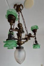 Antieke Brocante Hanglamp met 3 engelen, Antiek en Kunst, Ophalen