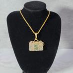 Money Bag Pendant Iced-Out Chain, Ophalen of Verzenden, Nieuw, Overige materialen