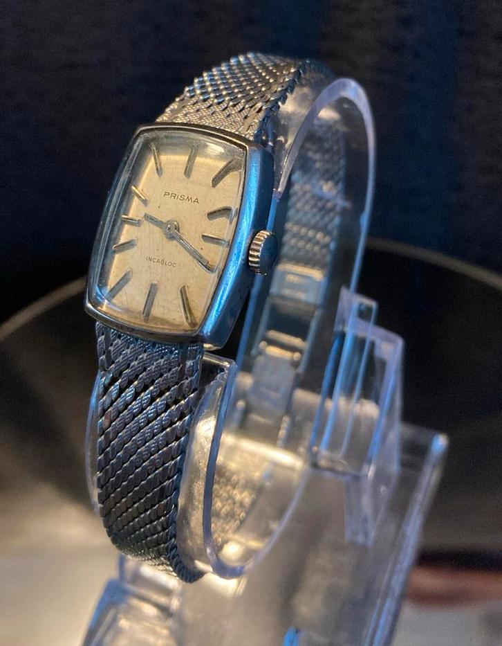 Prisma Zilveren Horloge 835 - Mechanisch, Antiek en Kunst, Antiek | Goud en Zilver, Zilver, Ophalen of Verzenden