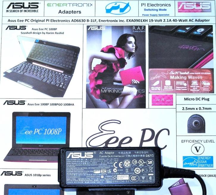 Asus Eee PC AD6630 19V 2.1A 40W Adapter Lader ADP-40PH AB, Computers en Software, Laptop-opladers, Zo goed als nieuw, Ophalen of Verzenden