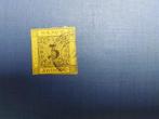 Postzegel OudDui 1851 Baden nr 2 Geelachtig 3 Kreuzer 28-04, Postzegels en Munten, Postzegels | Europa | Duitsland, Ophalen of Verzenden