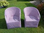 Te koop twee rieten stoelen., Tuin en Terras, Tuinstoelen, Ophalen, Gebruikt, Rotan
