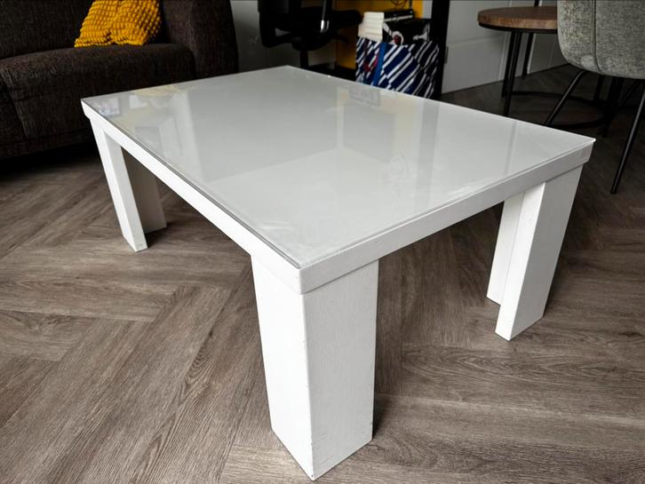 Tv dressoir “en” salontafel set  met glasplaat, zie omschr, Huis en Inrichting, Kasten | Dressoirs, Gebruikt, 25 tot 50 cm, Glas