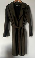 Zara Suède Trenchcoat Olijfgroen - Maat M, Ophalen of Verzenden, Zo goed als nieuw, Maat 38/40 (M), Groen