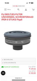 Portwest P946 Filter - 6 stuks Nieuw in doos, Doe-het-zelf en Verbouw, Adembescherming, Ophalen of Verzenden, Nieuw, Halfgelaatsmaskers