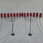 Set van 2 smeedijzeren kandelaren – Dutch Design met karakte, Ophalen of Verzenden, Metaal, Minder dan 25 cm