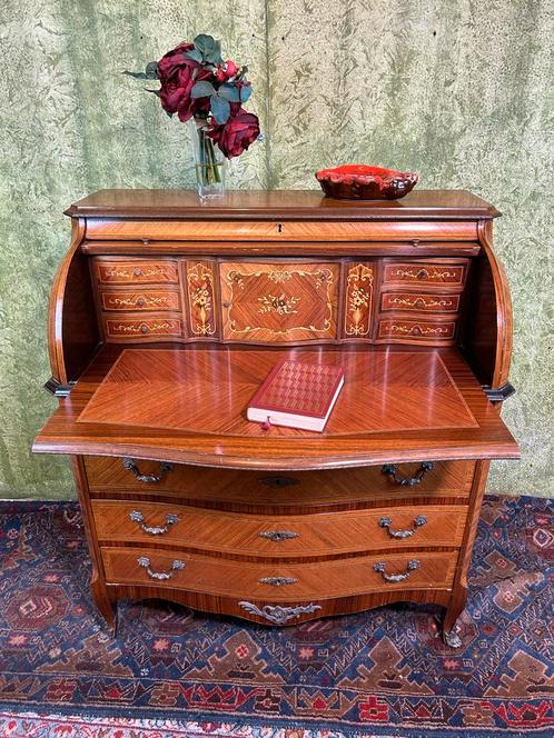 Gratis bezorging!Antiek vintage Brocante ingelegd Bureau1920, Huis en Inrichting, Kasten | Secretaires, Gebruikt, Ophalen of Verzenden