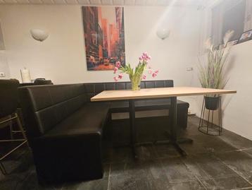 duurzaam tafel 80x140 met dubbel zwart onderstel LAGE PRIJSl