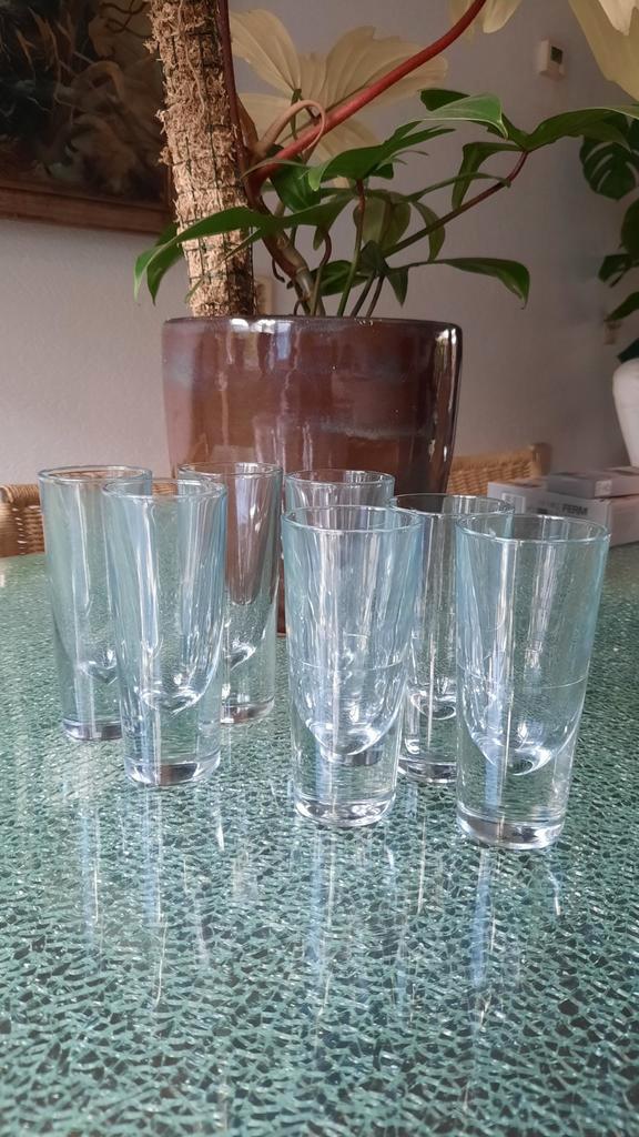 Vintage jaren 80 Carlo Moretti bullet glazen, totaal 7, Antiek en Kunst, Kunst | Designobjecten, Ophalen of Verzenden