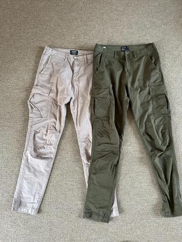 JACK JONES Olijfgroene CARGO BROEK W 32 L 36 TAPERED beschikbaar voor biedingen