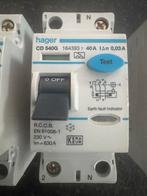 Hager aardlekschakelaar 40A 30 ma 1fase, Ophalen of Verzenden, Zo goed als nieuw