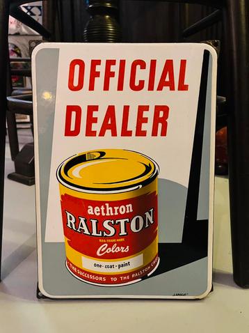 Emaille reclamebord Ralston official dealer Langcat Bussum beschikbaar voor biedingen