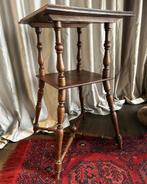Bijzettafel etagère eiken hout vintage, Ophalen, Gebruikt