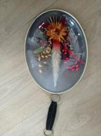 Vintage wandhanger/ bolglas met droogbloemen, Ophalen