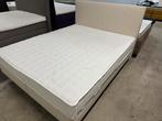 ACTIE ! Boxspring 160x200 incl matras tencel teddy stof, Beige, Ophalen of Verzenden, 200 cm, 160 cm