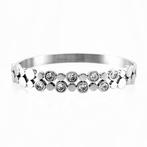 Brede Roestvrij Stalen Slavenarmband - Bangle - RVS - Dames, Met kristal, Staal, Birgitta-Gracht 33, 6465 EL Kerkrade, Nederland