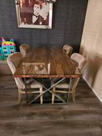 Woonkamer set eric kuster style eikenhout / taupe, Ophalen of Verzenden