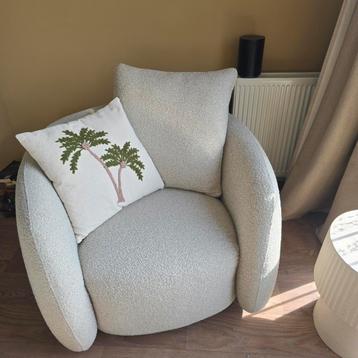 Beige ronde fauteuil Bodio Palm draaibaar beschikbaar voor biedingen