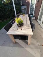 Mooie terras tuintafel met 8 stoelen, Ophalen, Gebruikt, Rechthoekig, Hout