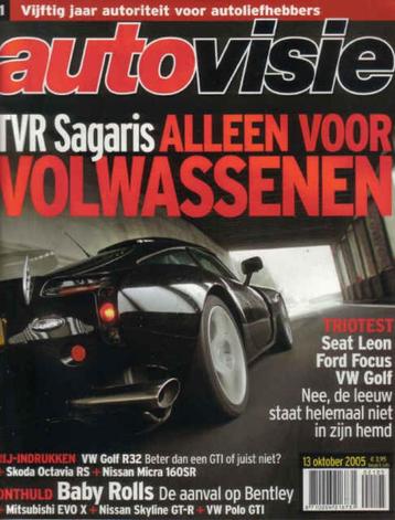 Autovisie 21 2005: Lotus Elise - TVR Sagaris - Seat Leon FSI beschikbaar voor biedingen