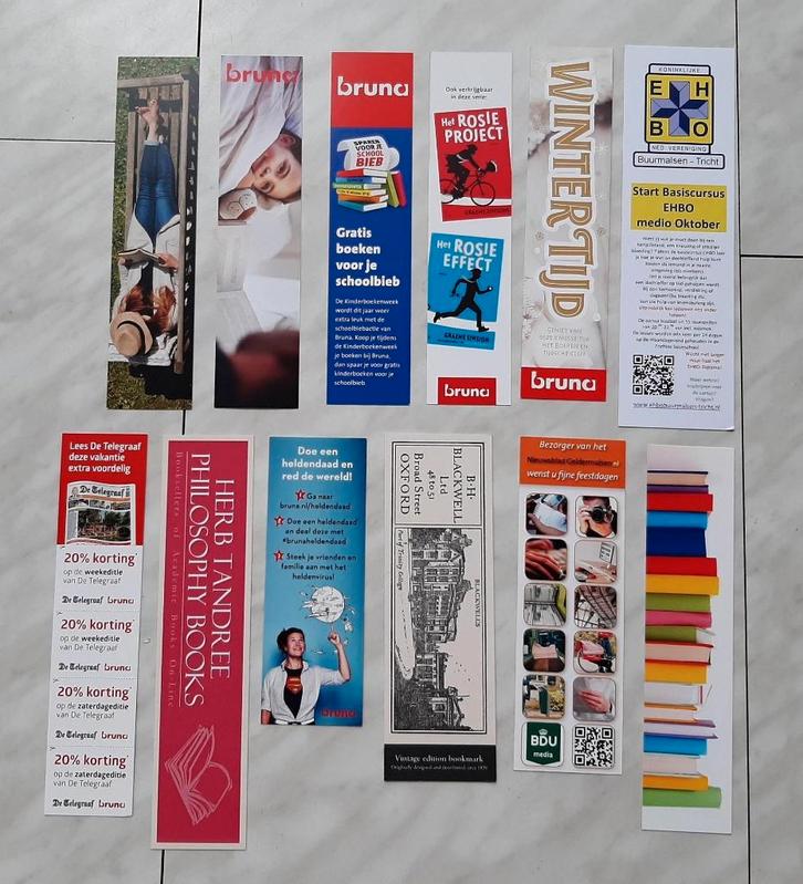 40 verschillende boekenleggers (bladwijzers), Verzamelen, Boekenleggers, Ophalen