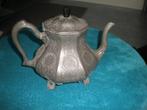 Antieke engelse theepot van tin hoogte 19 cm, Antiek en Kunst, Ophalen of Verzenden