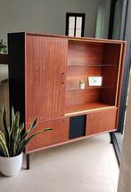 Prachtige vintage barkast / vitrinekast, Ophalen, Met deur(en), Teakhout, 50 tot 100 cm