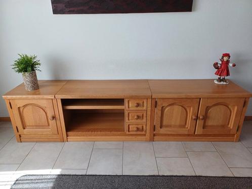 Licht eiken tv kast (3 elementen), Huis en Inrichting, Kasten | Televisiemeubels, Gebruikt, Minder dan 100 cm, 50 tot 75 cm, Eikenhout