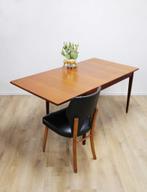 Vintage eettafel, uitschuifbaar blad. Houten retro tafel., Ophalen, O, O, 50 tot 100 cm