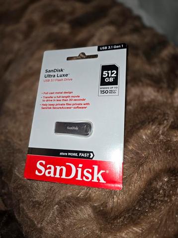 Sandisk usbstick ultra luxe usb 3.1 flashdrive 512gb nieuw beschikbaar voor biedingen