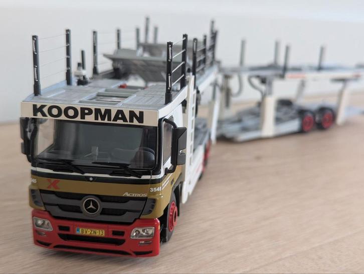 Koopman Mercedes Actros Auto Transporter Model, Hobby en Vrije tijd, Modelbouw | Auto's en Voertuigen, Zo goed als nieuw, Truck