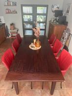 Eettafel koloniaal met 6 Bert Plantagie stoelen, Ophalen, Gebruikt