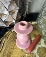 Kandelaar mat roze vintage, Ophalen of Verzenden, Zo goed als nieuw, Overige materialen, Minder dan 25 cm