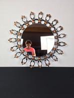 Grote Vintage Brutalist Spiegel - Zonnespiegel, Ophalen, Gebruikt, Rond, 75 tot 100 cm