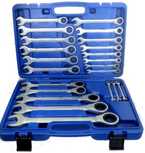Stahlkaiser Ring ratel-steeksleutel set 22 dlg 6-32mm.Nieuw!, Auto diversen, Autogereedschap, Nieuw, Ophalen of Verzenden