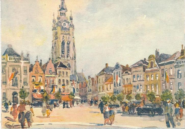 6 Mooie Kunstkaarten van T.v. Nieuwenhujse, Verzamelen, Ansichtkaarten | Themakaarten, Ongelopen, 1960 tot 1980, Cultuur en Media