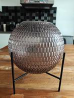 Vaas Bol met Houder, Ophalen, Zwart, Minder dan 50 cm, Glas