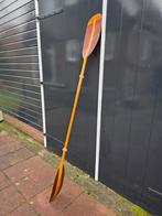 Klassieke houten kajak-/kanopeddel dubbelblad, Watersport en Boten, Peddels, Ophalen, Zo goed als nieuw, Dubbelbladige peddel