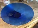 Fruitschaal blauw glas, Schaal, Rond, Ophalen of Verzenden, Glas