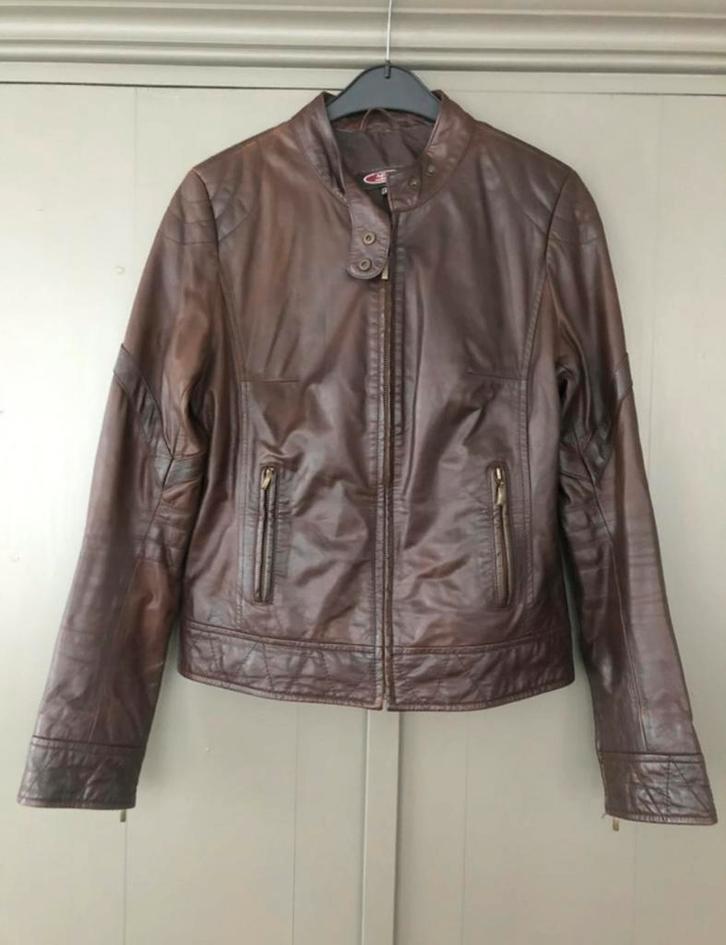 Hifa Women kalfsleren jas met satijnen voering! Mt 40, Kleding | Dames, Jassen | Zomer, Zo goed als nieuw, Maat 38/40 (M), Bruin