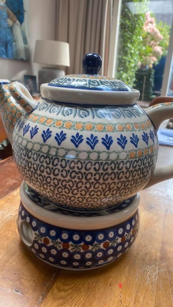 SET. Zeer grote theepot met bijbehorende warmhouder, Antiek en Kunst, Antiek | Keramiek en Aardewerk, Ophalen of Verzenden