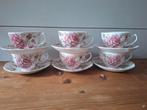 6 koffie / thee kopjes Johnson Brothers Rose Chintz Pink, Antiek en Kunst, Ophalen of Verzenden