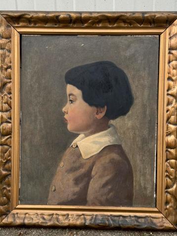 Olieverfschilderij op panel gesigneerd Louis Bron. beschikbaar voor biedingen