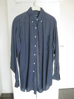 New England overhemd donkerblauw linnen maat M, Kleding | Heren, Overhemden, Blauw, Zo goed als nieuw, New England, Halswijdte 39/40 (M)