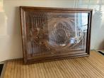 Antiek dienblad Vries Kerfsneden met glas, Ophalen of Verzenden