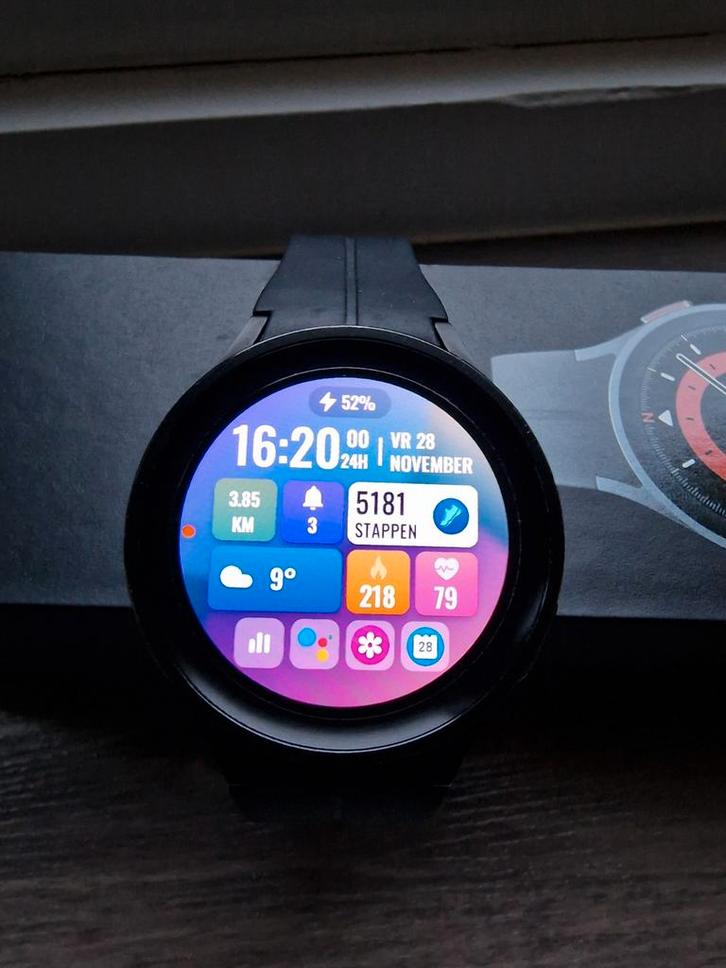Samsung Galaxy Watch 5 Pro 45mm, Sieraden, Tassen en Uiterlijk, Smartwatches, Android, Zwart, Kompas, Waterdicht, Ophalen