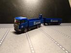 163 herpa scania r hochtief + kraan combi 1:87 truck trein, Ophalen of Verzenden, Zo goed als nieuw, Bus of Vrachtwagen, Herpa